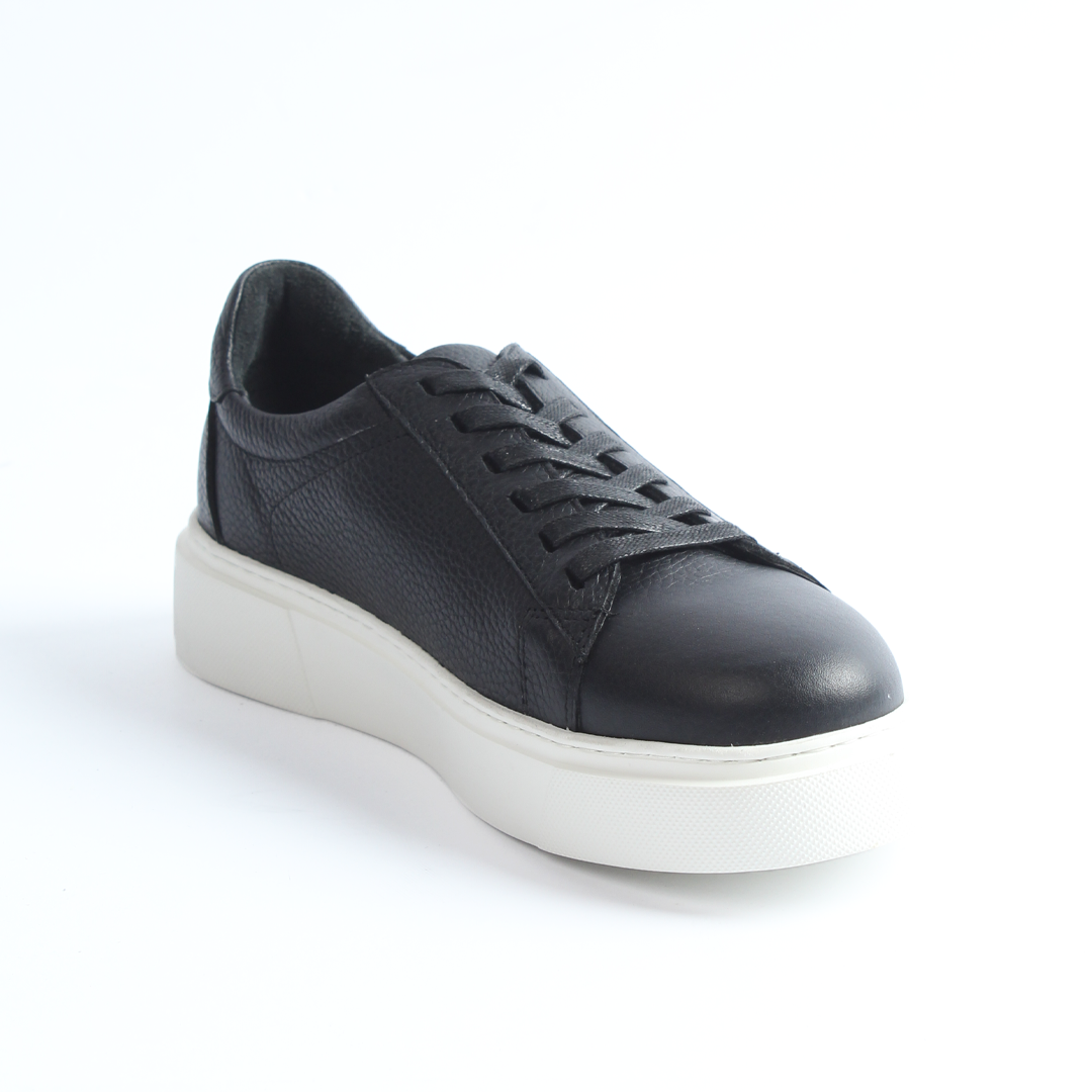 Black Leather Sneakers