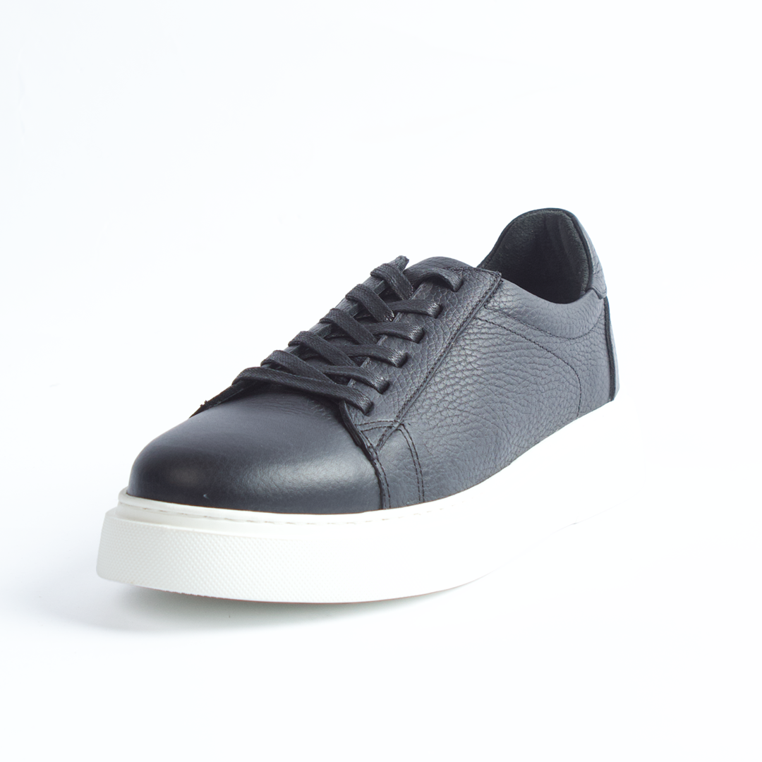 Black Leather Sneakers
