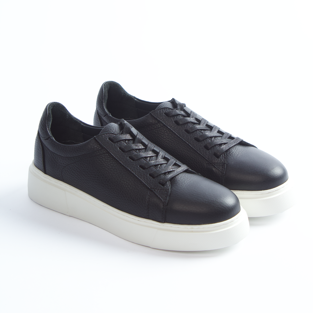 Black Leather Sneakers
