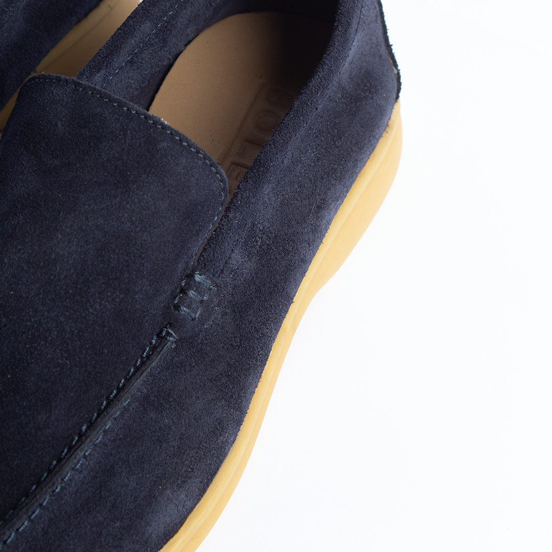 Navy Suede Loafers