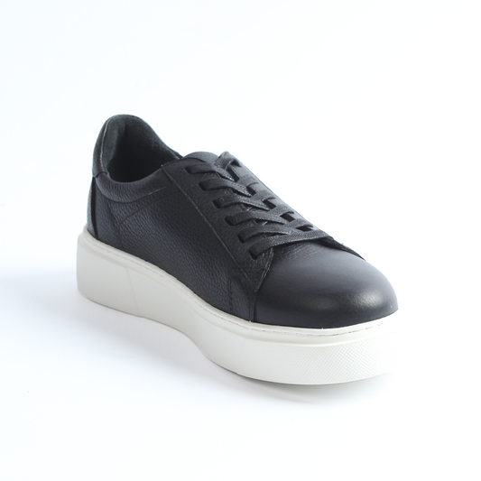Black Leather Sneakers