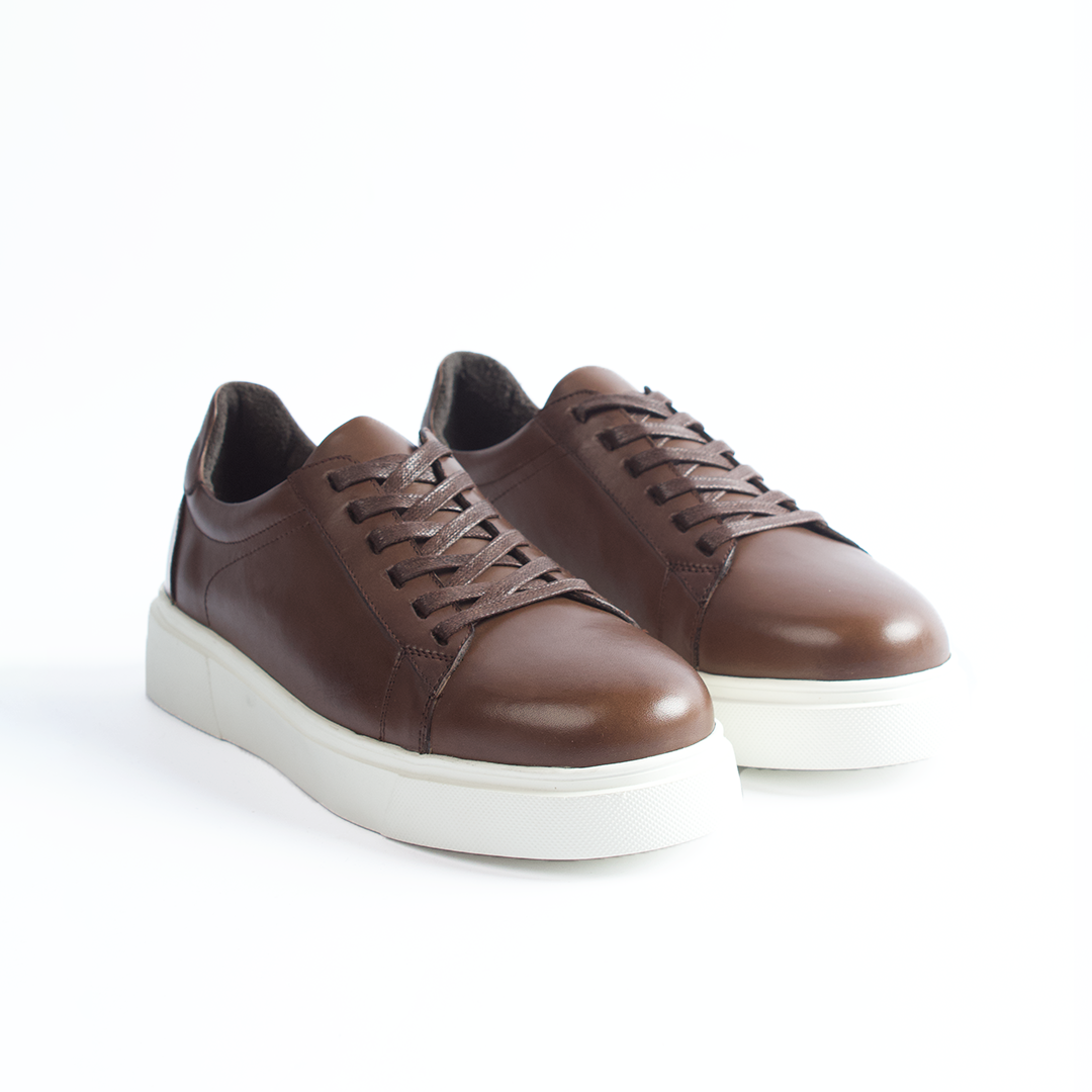 Brown Leather Sneakers