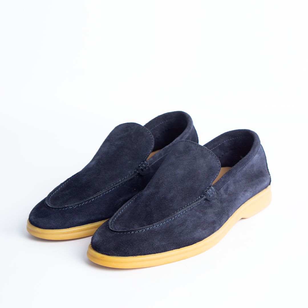 Navy Suede Loafers
