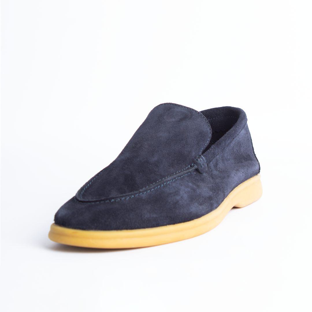 Navy Suede Loafers