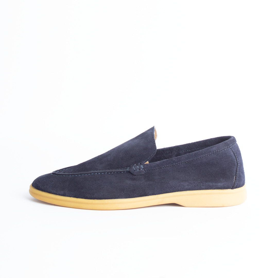Navy Suede Loafers