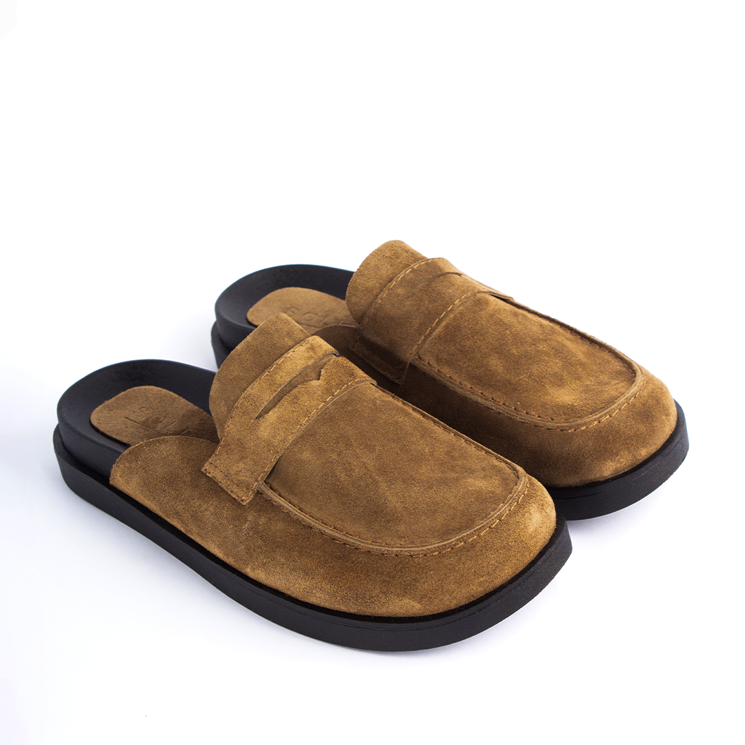 Olive Suede Clogs