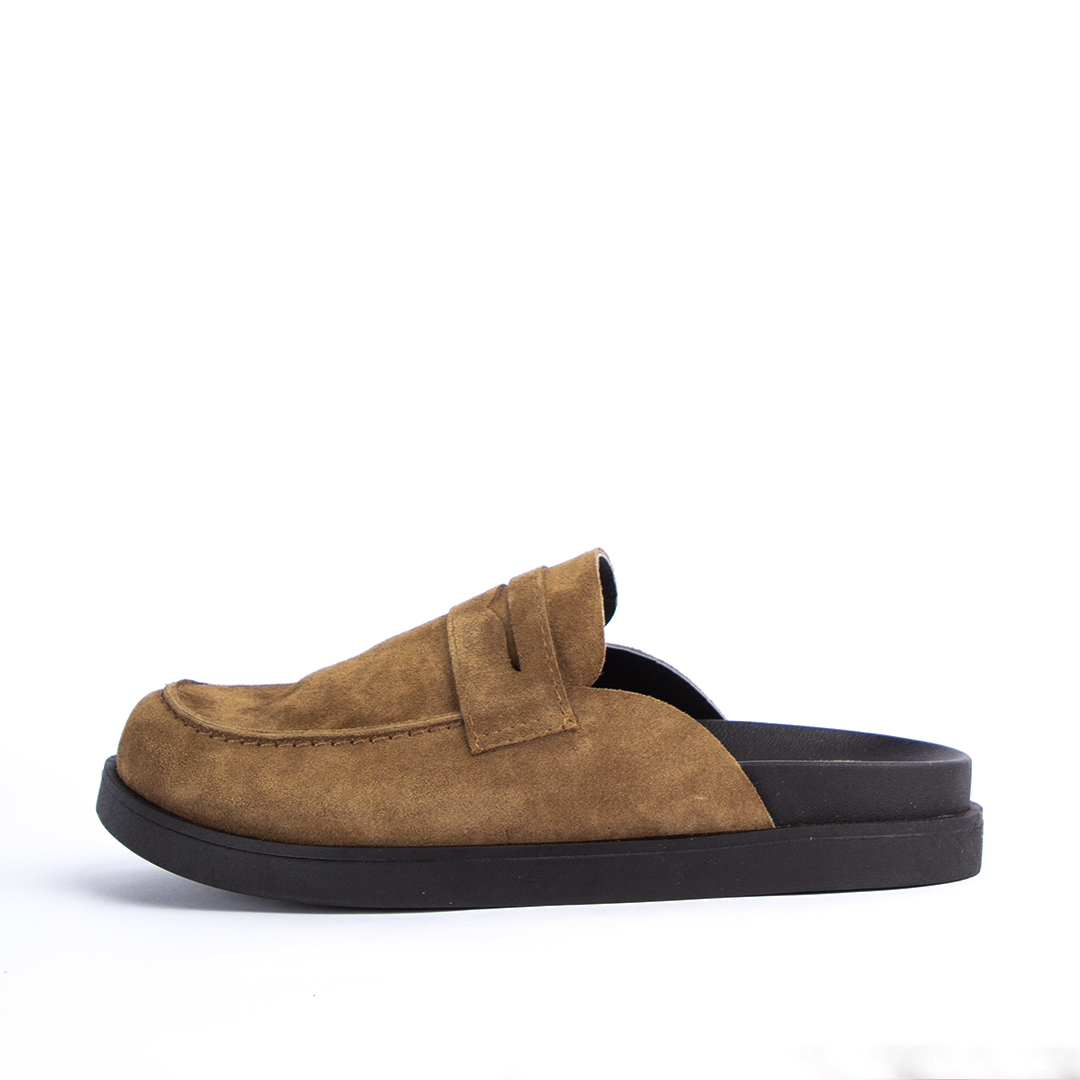 Olive Suede Clogs